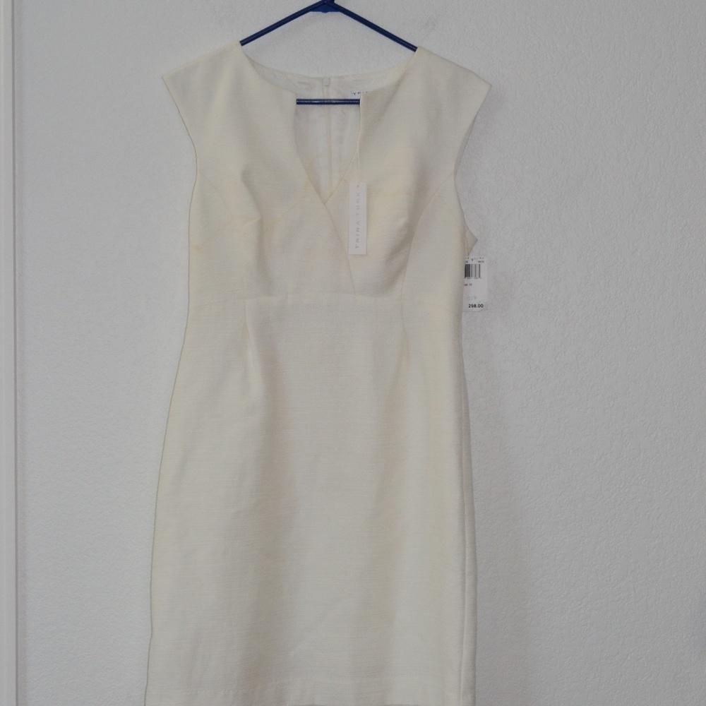 Trina Turk Textured Little Cream Sheath Dress Size 10 NWT - Picture 2 of 11